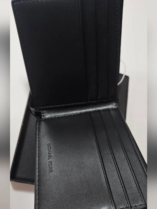 NWT Michael Kors Black  Wallet with Silver Logo - Picture 5 of 6